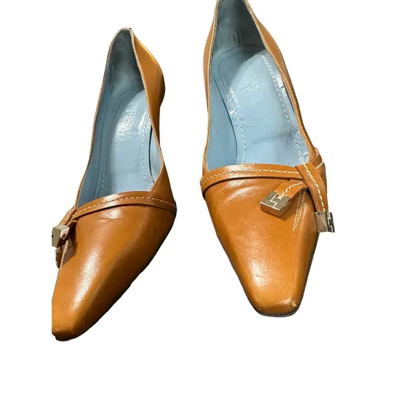 Lambertson truex women's vintage‎ brown pointed stiletto heels size 37.5 - Image 3