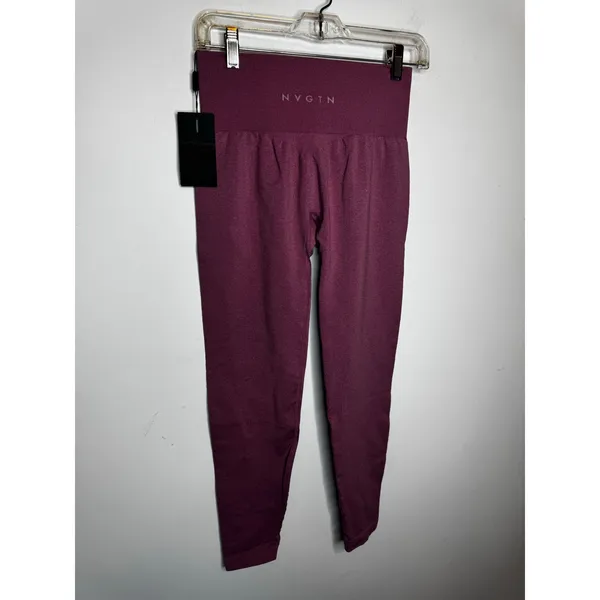 NVGTN Mauve Purple Contour Seamless High Waisted Workout Gym Leggings Size M - Image 2