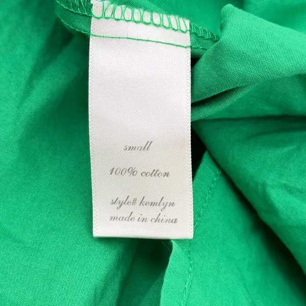 Altar'd State Kemlyn Green Smocked Puff Sleeve Tie Back Mini Dress Small - Image 5