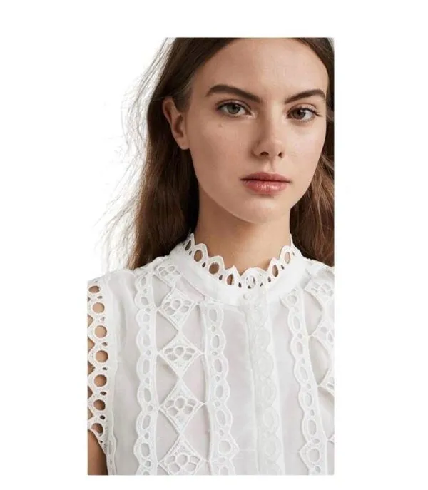 Endless Rose Lace Trim Crochet Mini Dress Sleeveless White Size M NWOT Romantic - Image 6