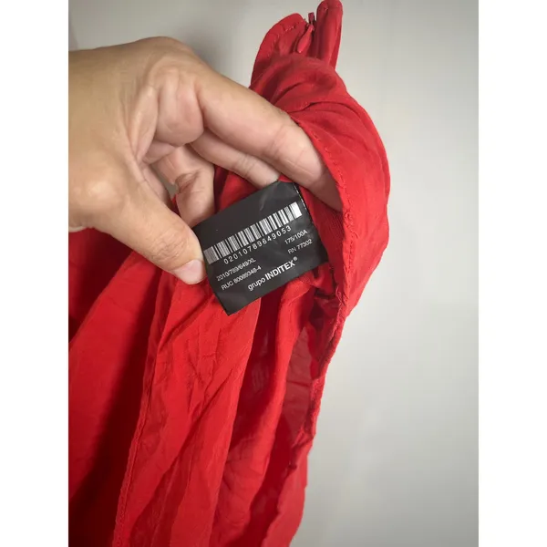 Zara Red Asymmetric Flowing Cape One Shoulder Top Lyocell XL 2010/789/649 - Image 6