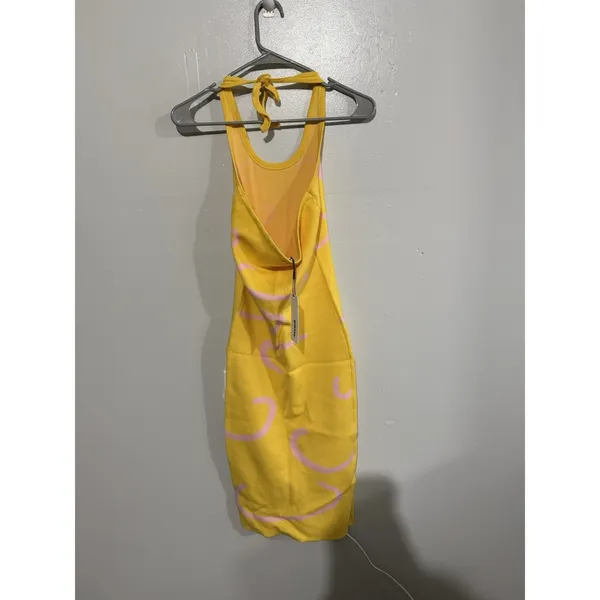 Kollyy Women's Y2K Yellow Abstract Body Con‎ Dress Size S NWT - Image 5