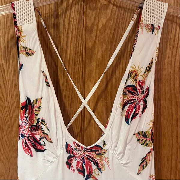 Free People Thought I Was‎ Dreamin Plunging V-Neck Floral Mini Dress Size Small - Image 12