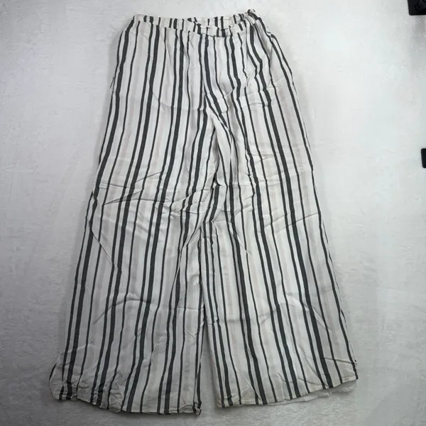 American Eagle Medium Wide Leg Pants Palazzo Flowy Striped Boho Coastal Beachy - Image 11