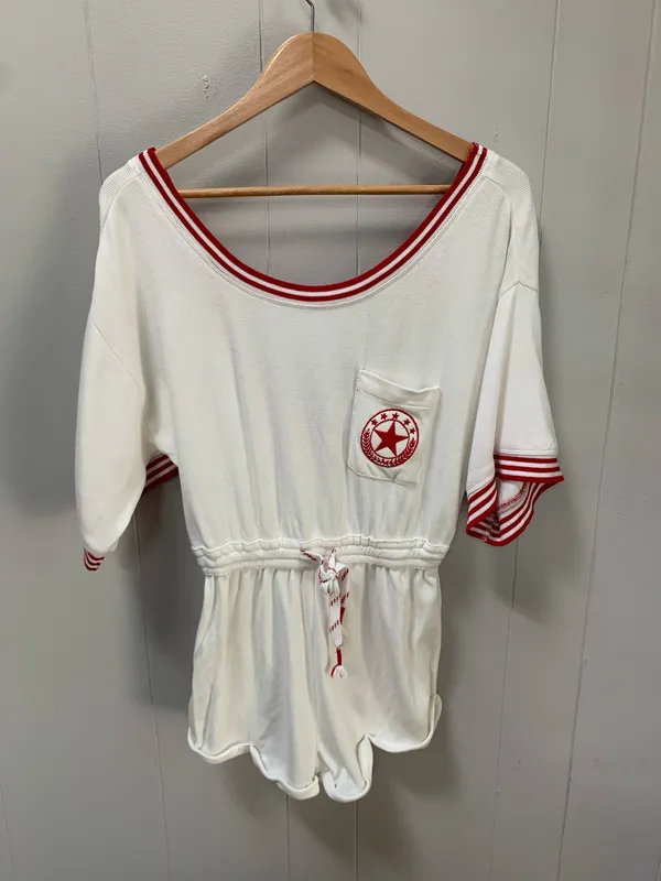 Anthropologie Short-Sleeve Waffle Knit Romper XS - Image 3