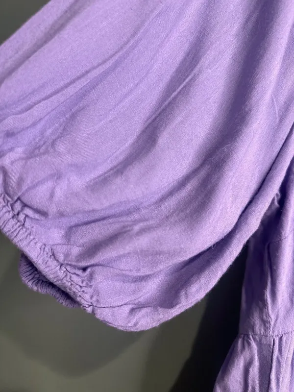 Societie+ Womens 16 Lavender Tiered Tunic Top 100% Viscose Boho Peasant - Image 3