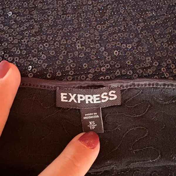 Express navy Sequin Camisole Top - Image 4