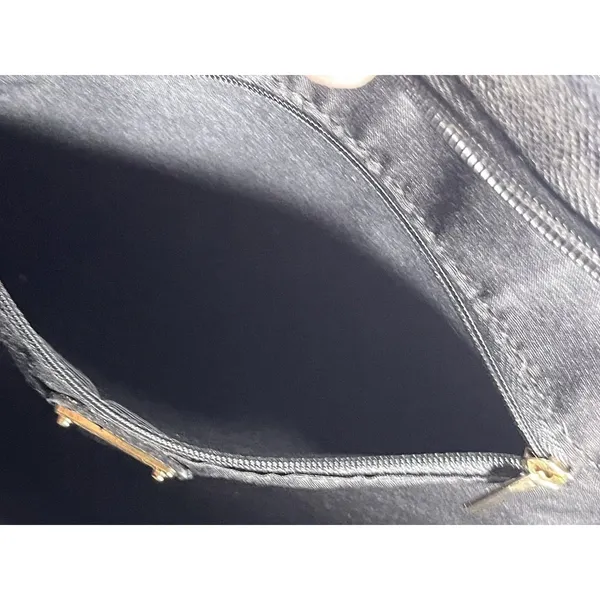 ALDO Black Large Textured Tote Bag Zip Closure Gold Studded Inner Pockets - Image 12