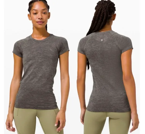 Lululemon swiftly tech short sleeve grey sage/dark olive - Image 2
