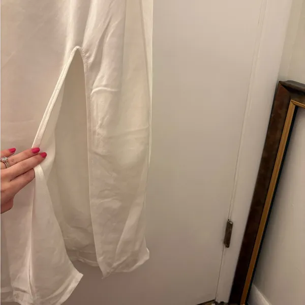 Lulus Beyond Classy White Satin Halter Midi Dress Size Large Bridal Bachelorette - Image 10