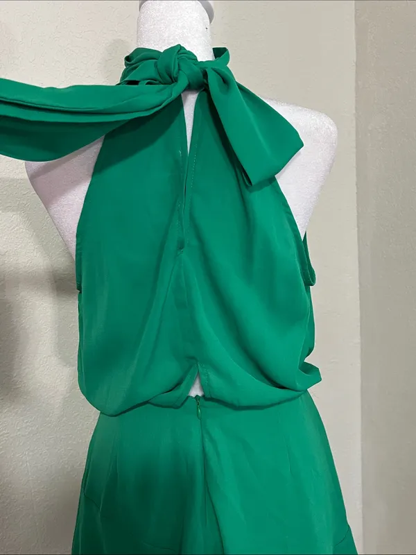 DO+BE Emerald Green Halter Mini Dress - Image 5