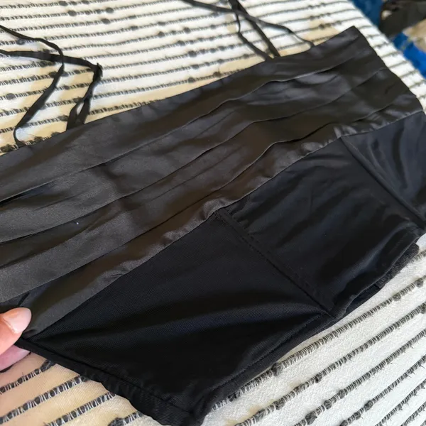 NAKED WARDROBE | Black Sheer Corset Satin Corset Bustier Top Large BNWT - Image 2