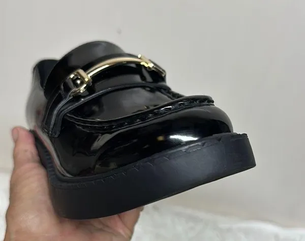 Madden Girl Ambrosee Black Loafers with Gold Accents - Image 5