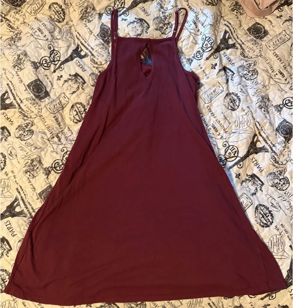 Alya Maroon Mini Dress - Image 3