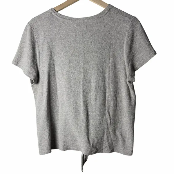 Madewell Modern Tie-front Tee 100% Cotton Gray Women’s Size L - Image 3