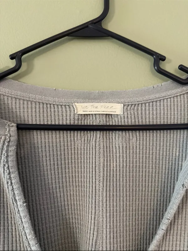 We The Free Waffle Knit V-Neck Pullover - Image 2