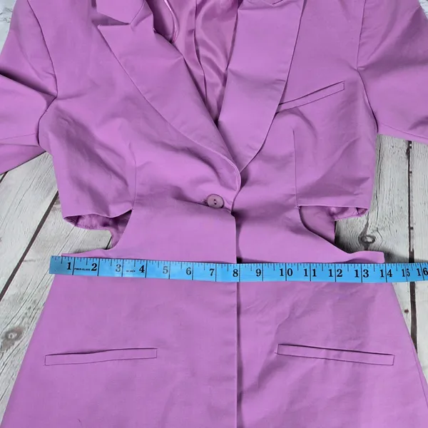 Zara XS Purple Blazer‎ Dress Cut Out Sides Career Party Chic Trendy - Image 8