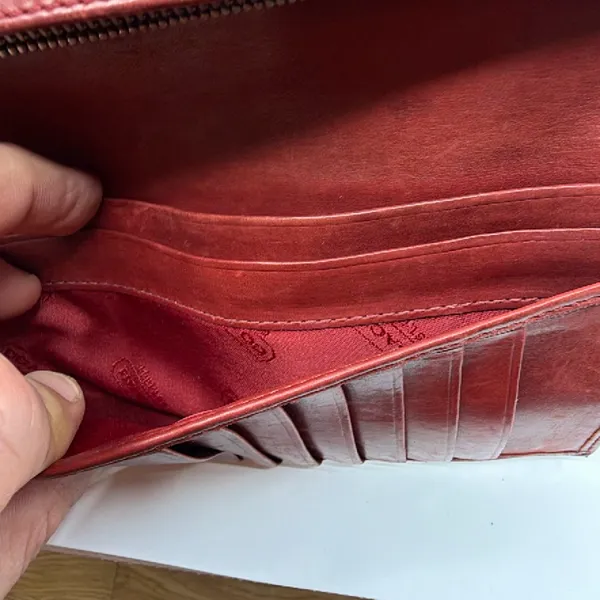 Coach Signature C Embossed Red Leather Wallet - Image 7
