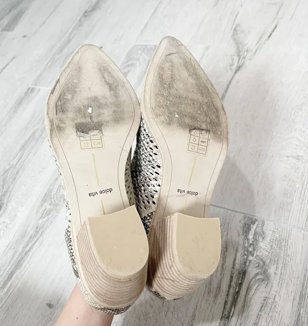 Sher Perforated Snakeskin Booties - Image 9