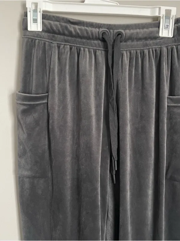 OFFLINE X AERIE | Charcoal Gray Velour Jogger Pants Sz XS - Image 2