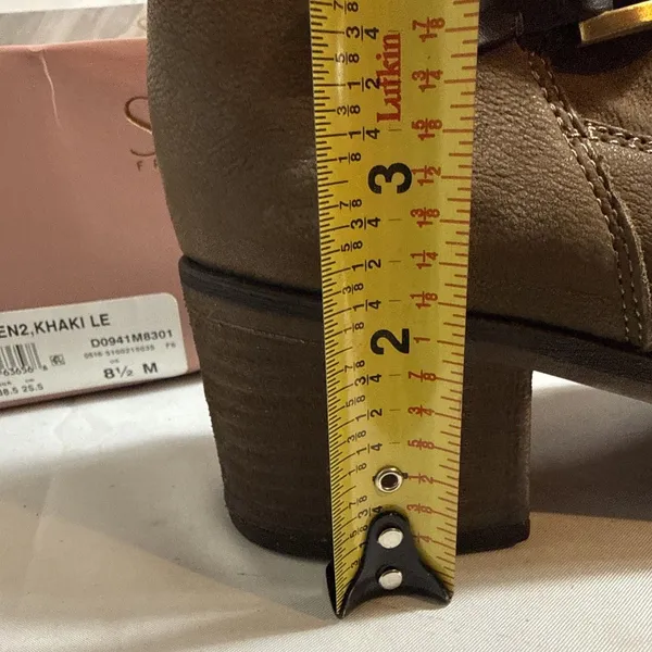 Franco Sarto A-Linden Ankle Boots Womens US 8.5M Brown Leather 2” Heel In Box - Image 15