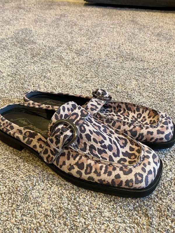 Free People Mazie Mule In Leopard Suede Size 39/ 8.5 - Image 4