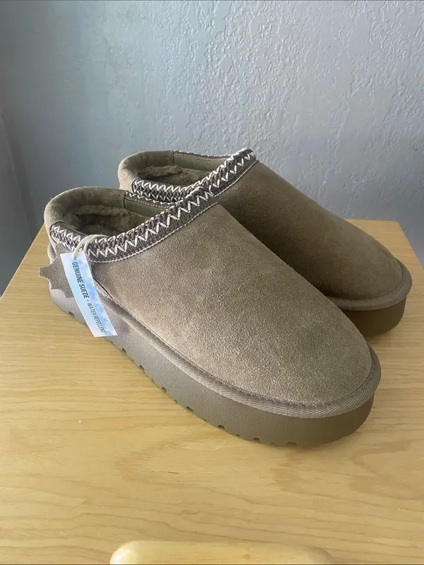 Cushionare Kabuki Cozy Platform Suede shearling slippers NWT 9 - Image 2