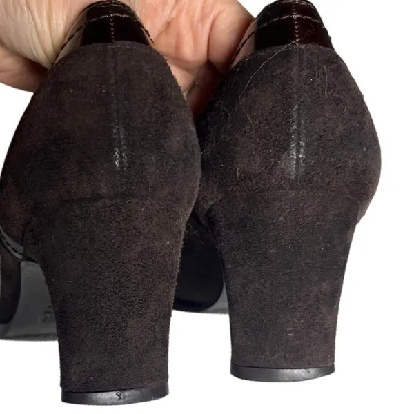 Stuart Weitzman‎ High-Vamp Suede Heeled Loafers Ankle Booties - Image 5