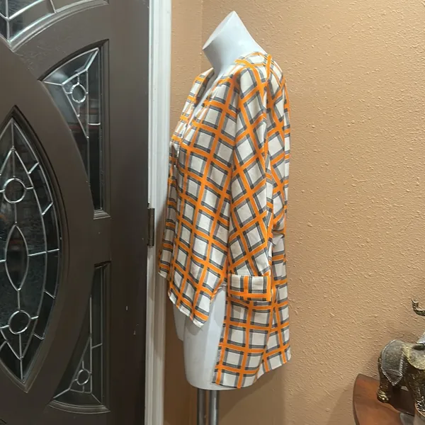 Zara orange plaid blouse - Image 4