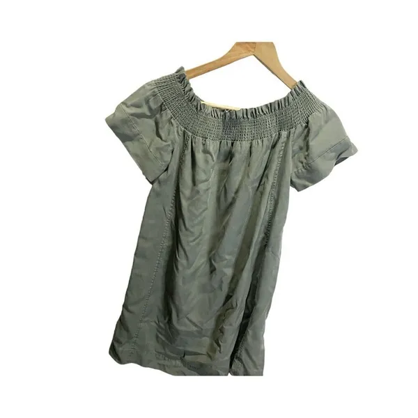 VINEYARD VINES‎ DRESS Madison Off The Shoulder Garment Dyed GREEN SIZE XS - Image 3