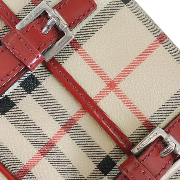 BURBERRY‎ RED, CANVAS LEATHER SHOULDER BAG - Image 11