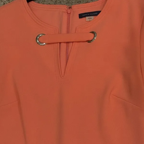Tommy Hilfiger Coral Ponte Shift Dress Size 2 Office Work Event - Image 5