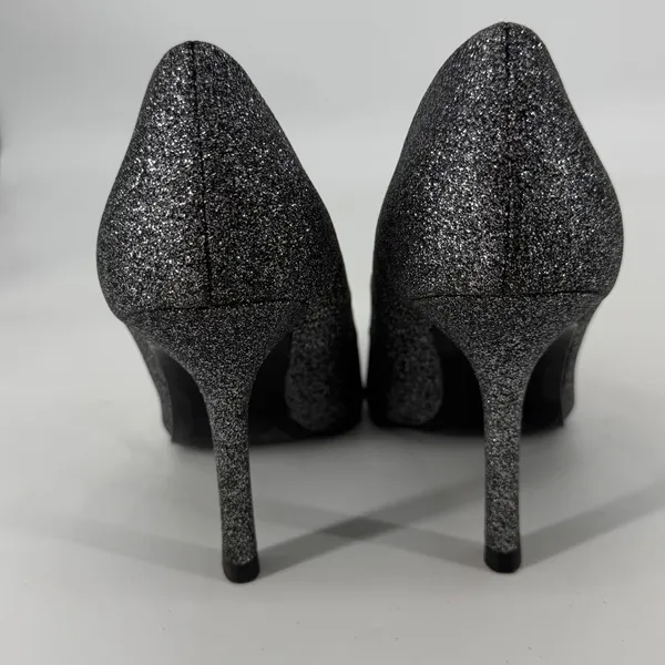 Zara Womens Silver Glitter Sparkle Pointed Toe Stiletto Heel Pumps‎ Size 38 7.5 - Image 3