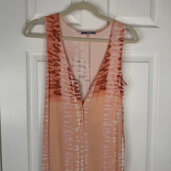Sz S Tart $108 MSRP NWOT Rayon Peach Tie Die Jumpsuit - Image 3