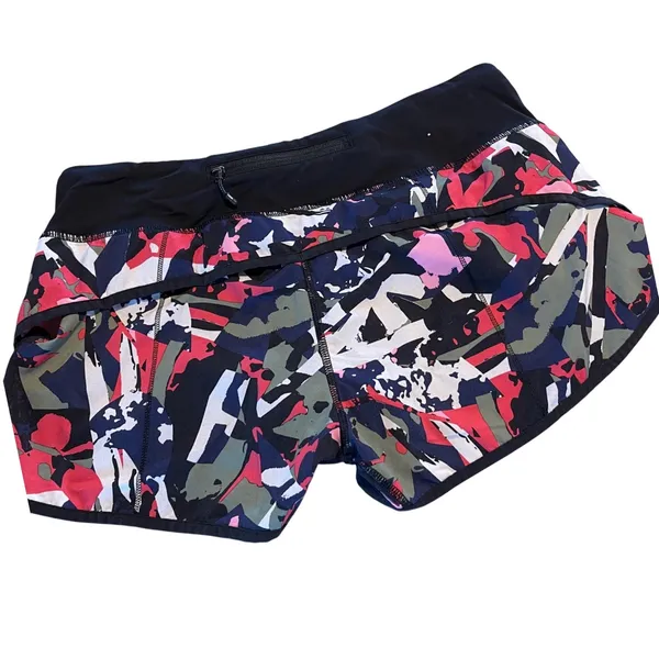 Lululemon Speed Up Shorts Women's Size 6 Multi Color Abstract‎ Print Athletic - Image 2