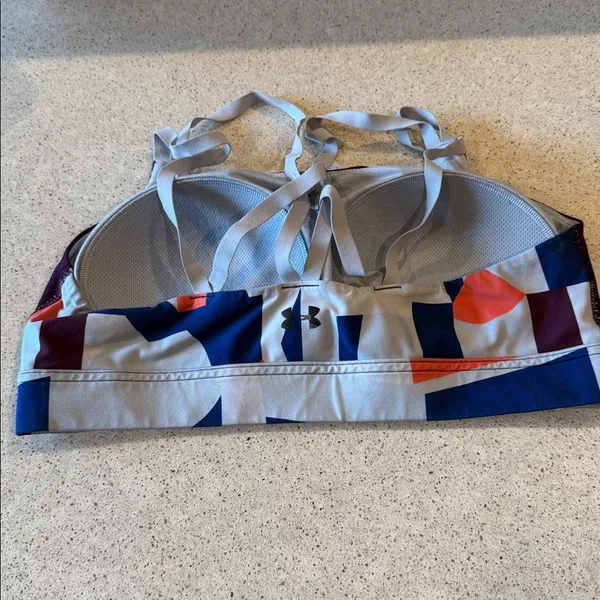 Under Armour Women's Purple and Gray Sports Bra Size Large, Sewn in Cups - Image 2