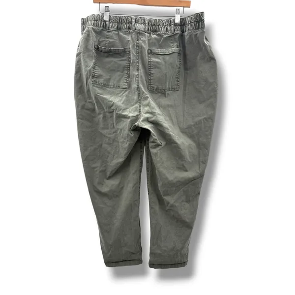 Ava & Viv Utility Ankle Pants Womens 18W Olive‎ Green High Rise Elastic Waist - Image 2
