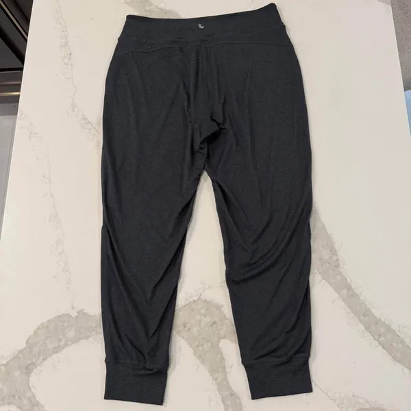 Lole Jersey Knit High Rise Jogger Lounge Pants Women's Medium Gray Cinch Waist - Image 5