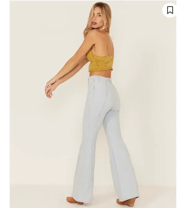 Free People Light Wash Florence Flare Jeans - Image 2