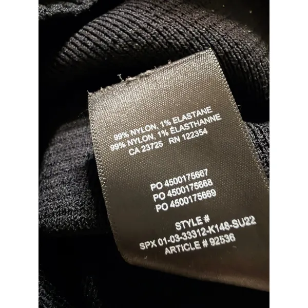 Babaton Aritzia Black Ribbed Square Neck Crop Top Short Sleeve Small 92536 - Image 5