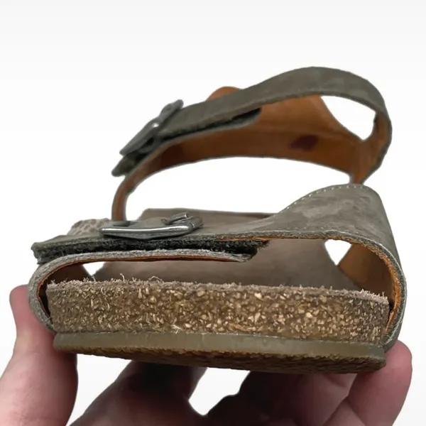 Taos “Traveler” Taupe Leather Wedge Sandals Hook & Loop Closure Women’s 8-8.5 - Image 9