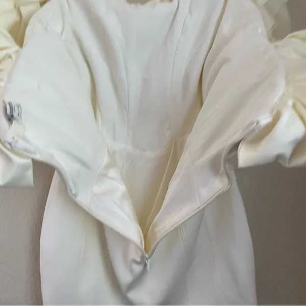House of CB Selena Ivory Satin Ruffle‎ Strapless Dress size XL NWOT - Image 9