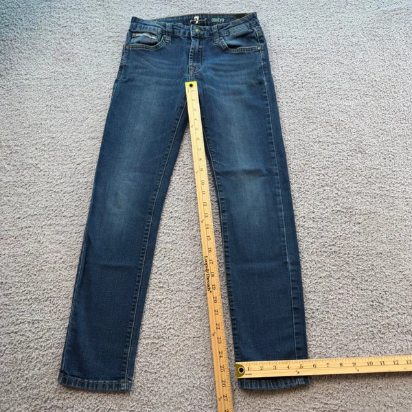 7 For All Mankind Paxtyn Skinny Jeans Blue Medium Wash Stretch Denim 26x26 - Image 4