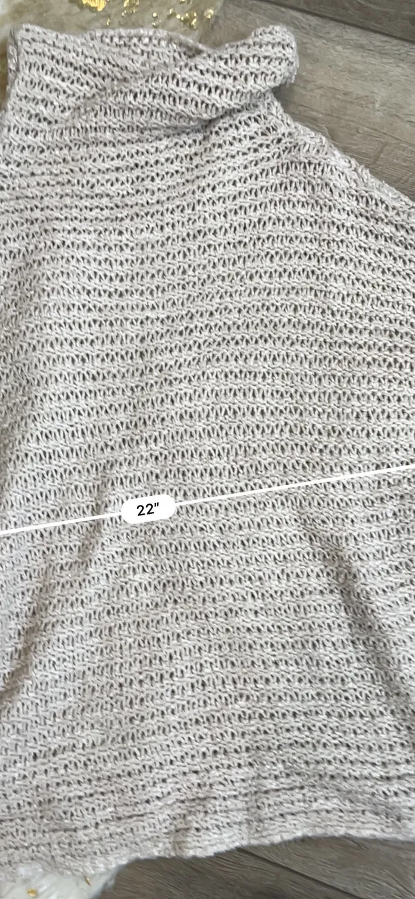 Aerie Beige Open Knit Turtleneck Sweater - Image 2