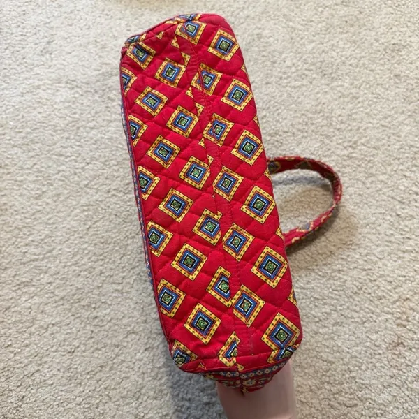 Vera Bradley Villa Red toggle tote shoulder bag, vintage Vera - Image 4