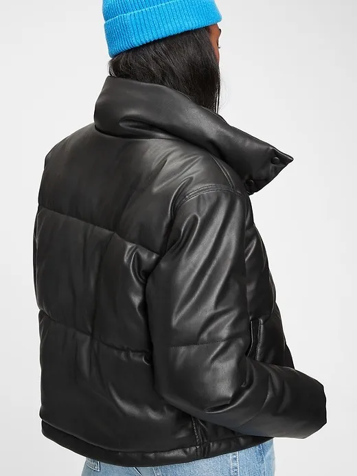Leather Puffer Jacket - Image 7