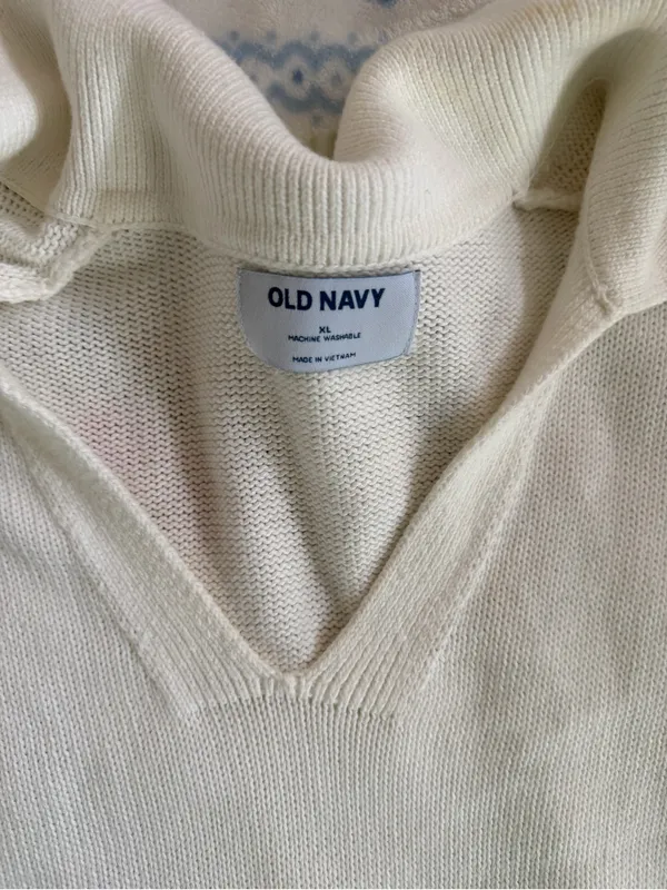 Old Navy Cream Cowl-Neck Pullover Sweater - Image 3