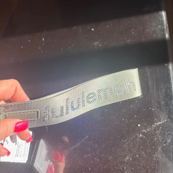 Blinged OUT Custom Made Lululemon Never Lost Keychain SOLD OUT Color Grey Sage - Image 5