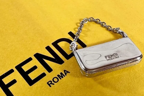 Fendi Silver Metal Detailed Shoulder Bag, Bag Charm - Image 5