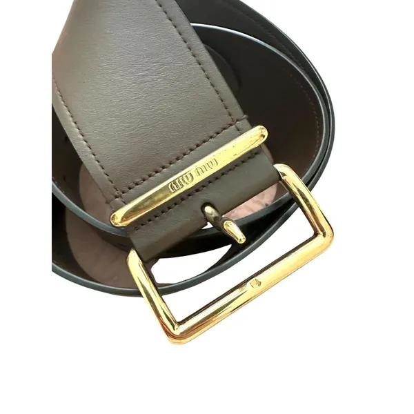 MIU MIU‎ Leather Belt Brown Gold Hardware - Image 3
